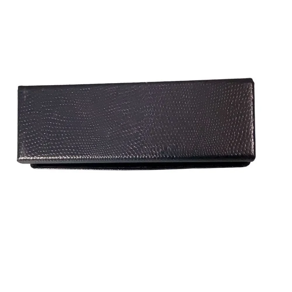 Brooks Brothers Glasses Case Hard Shell Blue Unisex Snakeskin Texture